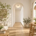 Vintage Glass Ceiling Light – French Cream LED Flush Mount Lamp - Image 3