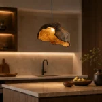 Natural Stone Texture Resin Pendant Light | Artisan Lamp - Image 4
