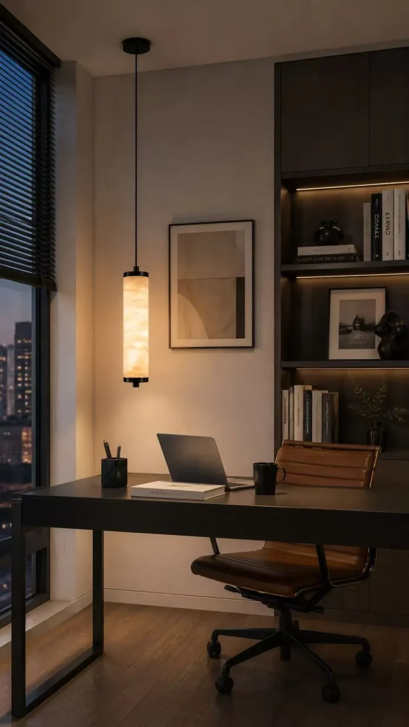 Alabaster Linear Pendant Light | Modern Minimalist LED Ceiling Lamp - Image 5