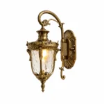 Vintage Outdoor Wall Lantern with Textured Glass for Villa