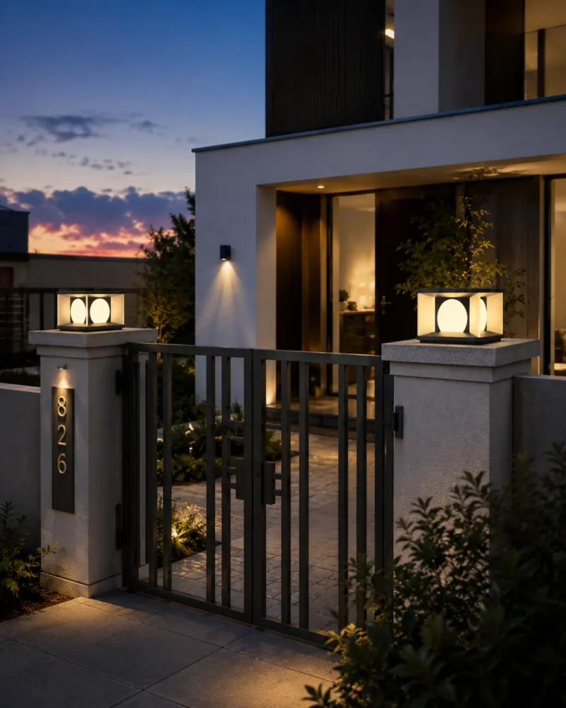 Modern Square Outdoor Pillar Light for Villa Gates and Garden Walls - Image 4
