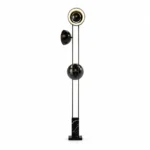 Modern Black Glass Globe Floor Lamp | LED Lighting