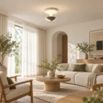 Modern Glass Ceiling Light – Silver LED Flush Mount Lamp - Image 3