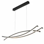 Modern LED Wave Linear Pendant Light – Black Minimalist Chandelier 120cm