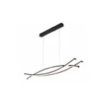 Modern LED Wave Linear Pendant Light – Black Minimalist Chandelier 120cm