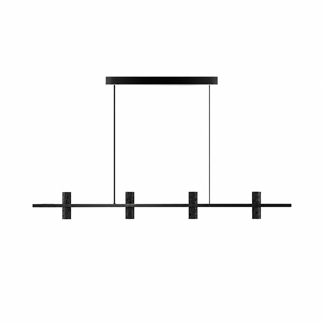 1dde1f40-6c95-4f0c-865d-be58b7a71fdb Modern Black Stone Linear Pendant Light | Brass LED - Image 1