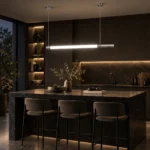 Modern Silver Linear LED Pendant Light – Minimalist Chandelier - Image 4
