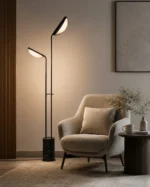 Dual-Head Sculptural Floor Lamp | Modern Reading Light - Image 5