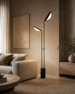 Dual-Head Sculptural Floor Lamp | Modern Reading Light - Image 4