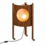Triangular Walnut Floor Lamp | Wabi-Sabi Wooden LED Ambient Lighting Fixture