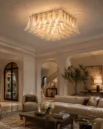 Crystal Wave Glass Ceiling Light – Luxury Artistic Ceiling Lamp - Image 3