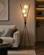 Modern Tripod Glass Globe Floor Lamp - Image 4