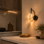 Modern LED Glass Wall Sconce | Copper Bedroom Wall Light - Image 2