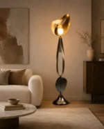 Sculptural Gold LED Floor Lamp | Modern Luxury Lighting - Image 3