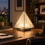 Modern Pyramid Table Lamp | Crystal Ambient LED Desk Lamp for Bedroom & Living Room - Image 3