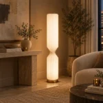 Pleated Twist Fabric Floor Lamp | Cream White - Image 5
