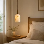 Natural Marble Pendant Light | Brass Luxury LED Fixture - Image 6