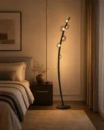 Curved Glass Globe LED Floor Lamp | Art Deco - Image 5