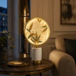 Brass Cloisonné Enamel Table Lamp | Modern Chinese Marble LED Lighting Fixture - Image 3