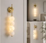 Four Globe Alabaster Wall Sconce Modern LED Wall Light - Image 4