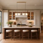 Wood & Opal Glass Linear Pendant Light | 4-Light - Image 4