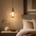 Glass Globe Pendant Light – Modern Chrome Iron LED Hanging Lamp - Image 3