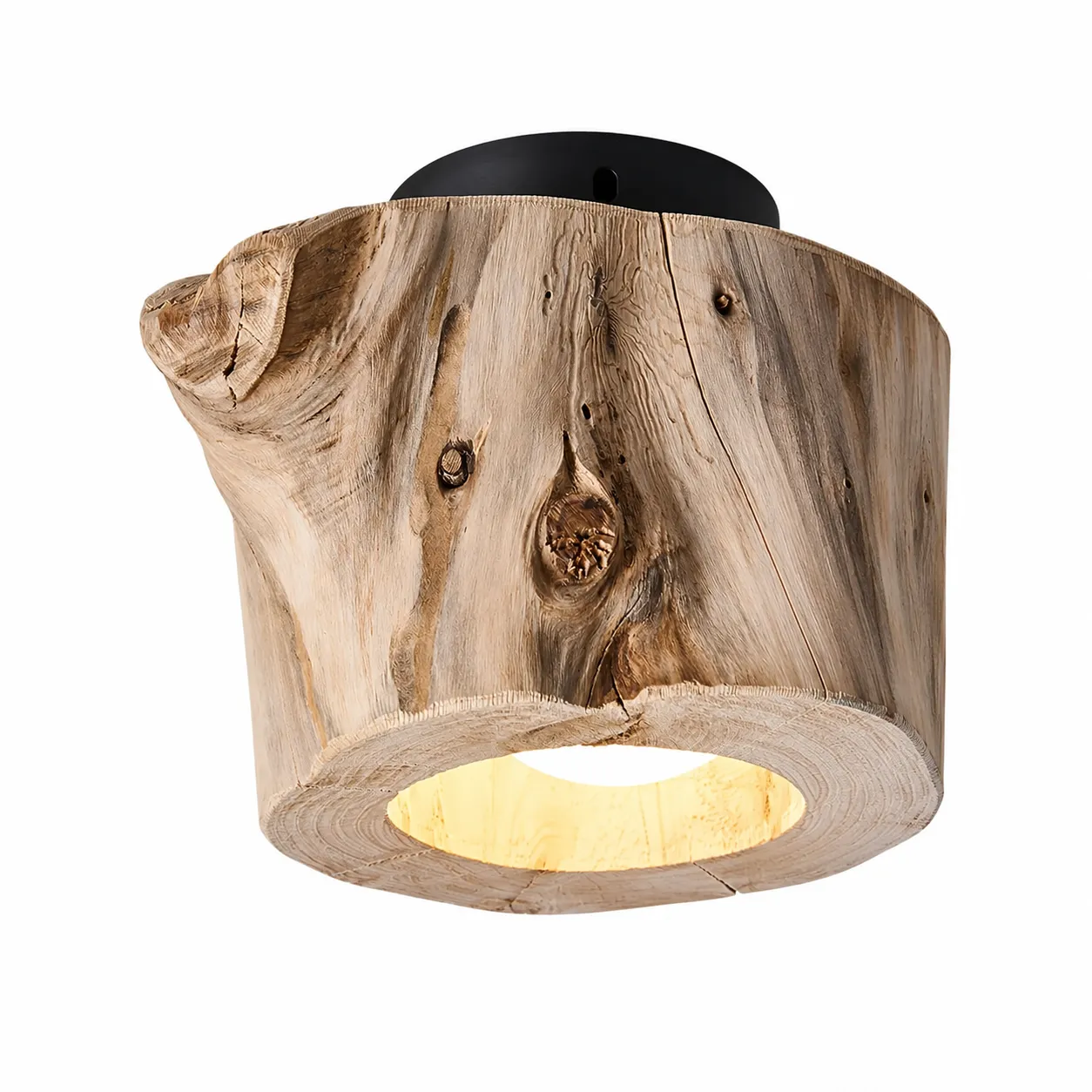 2588625c-f486-4d25-a637-3e2625d39365_11zon Solid Wood Ceiling Light – Wabi-Sabi Minimalist LED Flush Mount Lamp - Image 1