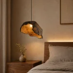 Natural Stone Texture Resin Pendant Light | Artisan Lamp - Image 3