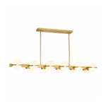 Modern Brass Globe Linear Pendant Light