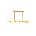 Modern Brass Globe Linear Pendant Light