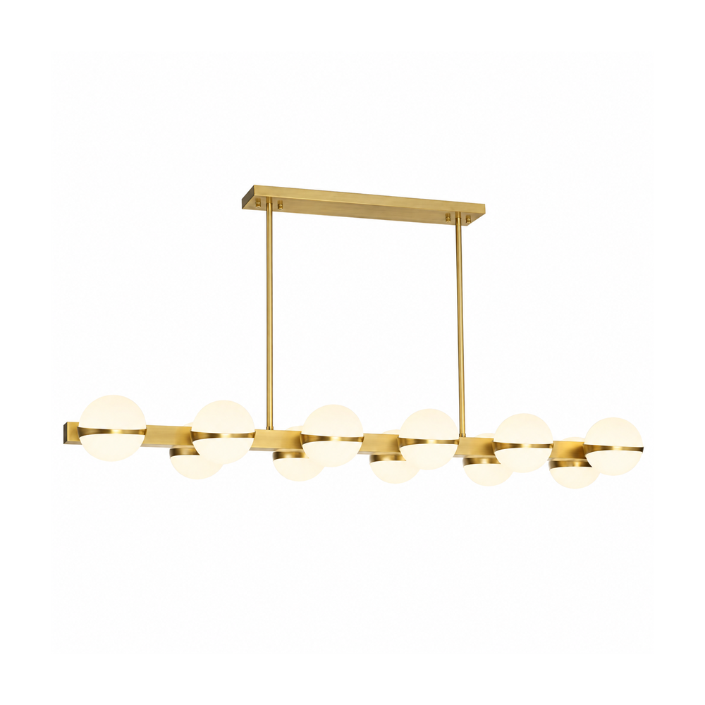 2655611585156652 Modern Brass Globe Linear Pendant Light - Image 1