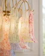 Venetian-Style Colored Glass Petal Chandelier - Image 6