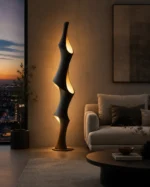 Flame Spiral Sculptural Floor Lamp | Modern Art Lighting - Image 4