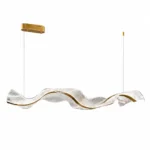 Wave Gold Linear LED Pendant Light | Sculptural Lighting