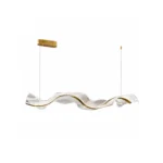 Wave Gold Linear LED Pendant Light | Sculptural Lighting