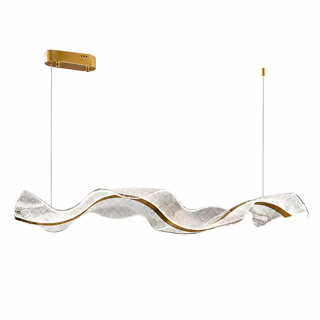 29f4564e-d3fa-44ba-ae4f-e5391e544d70_11zon Wave Gold Linear LED Pendant Light | Sculptural Lighting - Image 1