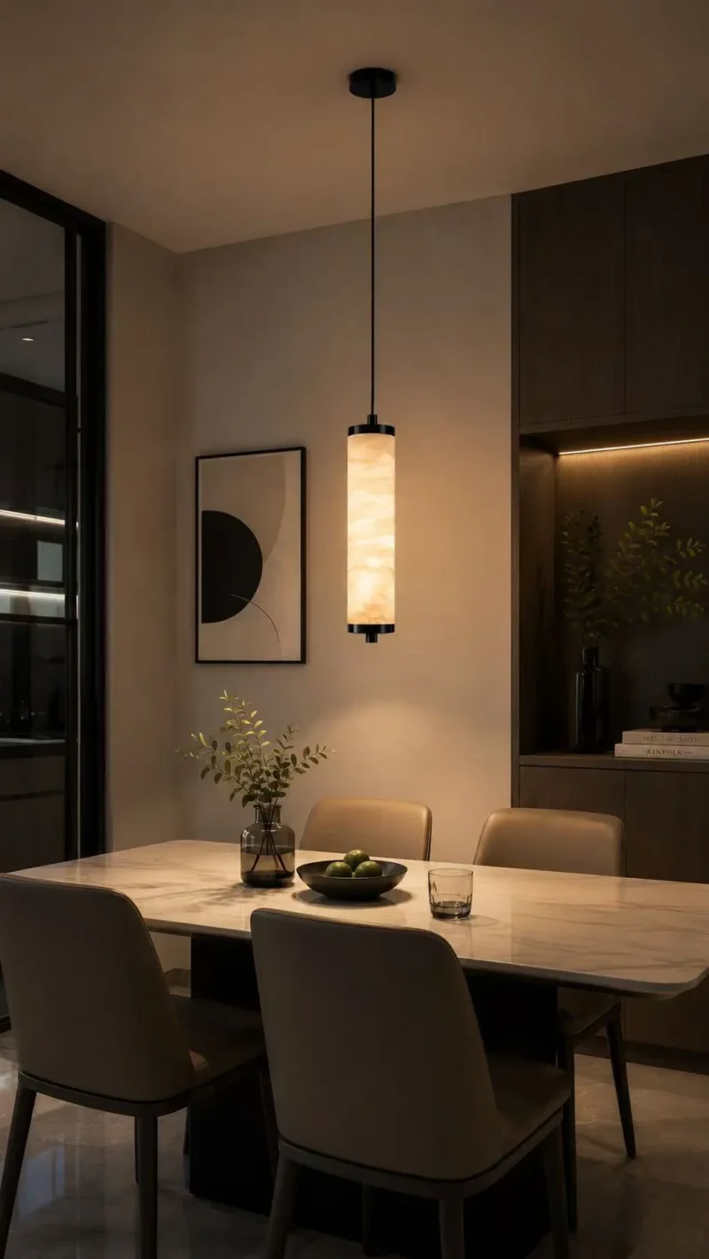 Alabaster Linear Pendant Light | Modern Minimalist LED Ceiling Lamp - Image 4