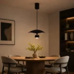 Modern Minimalist Pendant Light | Matte Black LED Ceiling Lighting Fixture - Image 4