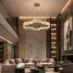 Stella Copper Crystal LED Ring Chandelier for Luxury Interiors - Image 2