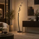 Curved Glass Globe LED Floor Lamp | Art Deco - Image 3
