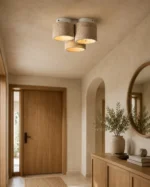 Travertine Ceiling Light – Stone Texture Triple Head LED Lamp - Image 3
