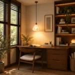 French Vintage Pendant Light | Wooden PLA Petal LED Lighting Fixture - Image 5