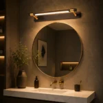 Black and Gold Linear LED Mirror Wall Light for Modern Bathroom - Image 3
