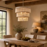 Rustic Boho Wooden Beaded Chandelier for Dining Room and Living Room - Image 6