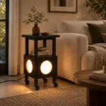 Mobile Side Table Lamp | Modern Wooden Ambient LED Night Light Furniture - Image 7