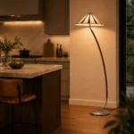 Leather Arc Floor Lamp | Modern LED Ambient Light - Image 3