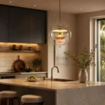 Glass Orb Pendant Light | Modern Luxury Gold LED Ceiling Lighting Fixture - Image 5