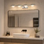 Modern Chrome LED Vanity Mirror Light | Wave Bathroom Lamp - Image 2
