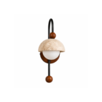 Travertine LED Wall Sconce | Natural Stone Wood Wall Lamp