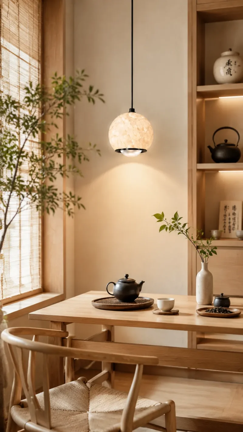 Natural Marble Pendant Light | Minimalist LED Hanging Lighting Fixture - Image 3